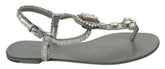 Dolce & Gabbana Silver Crystal Sandals Flip Flops Shoes -   -  Dolce & Gabbana.